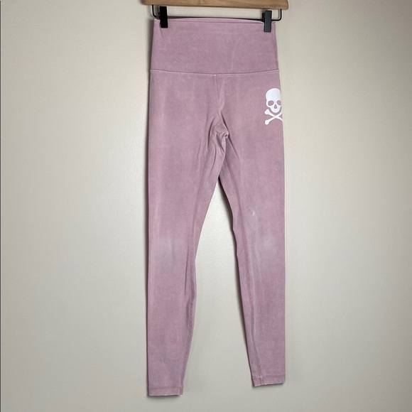 Lululemon x SoulCycle Skull Wunder Under High Rise Leggings Snow Wash Pink Sz 4 - Picture 2 of 15